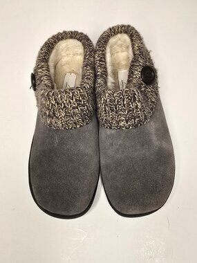 Appalachian Trail Willow Slipper Gray Suede Clogs Womens Size 6 Medium Sweater